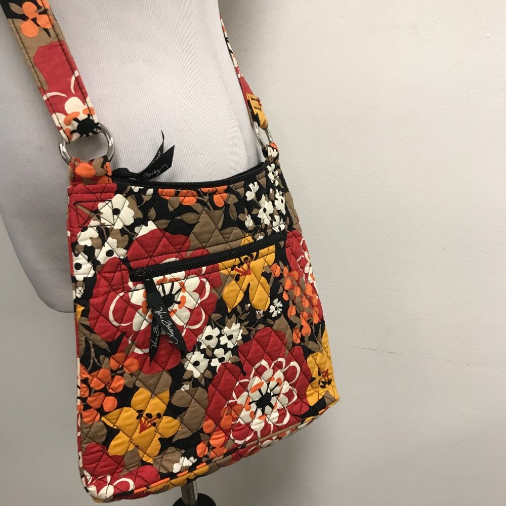 Vera Bradley Cross Body bag 11 x 11 floral red gold black nwot